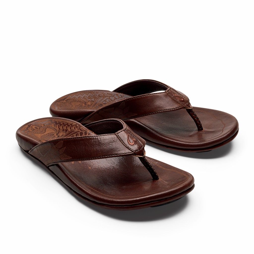 Olukai Men's Kulia Flip Flop - Dark Wood US750-481